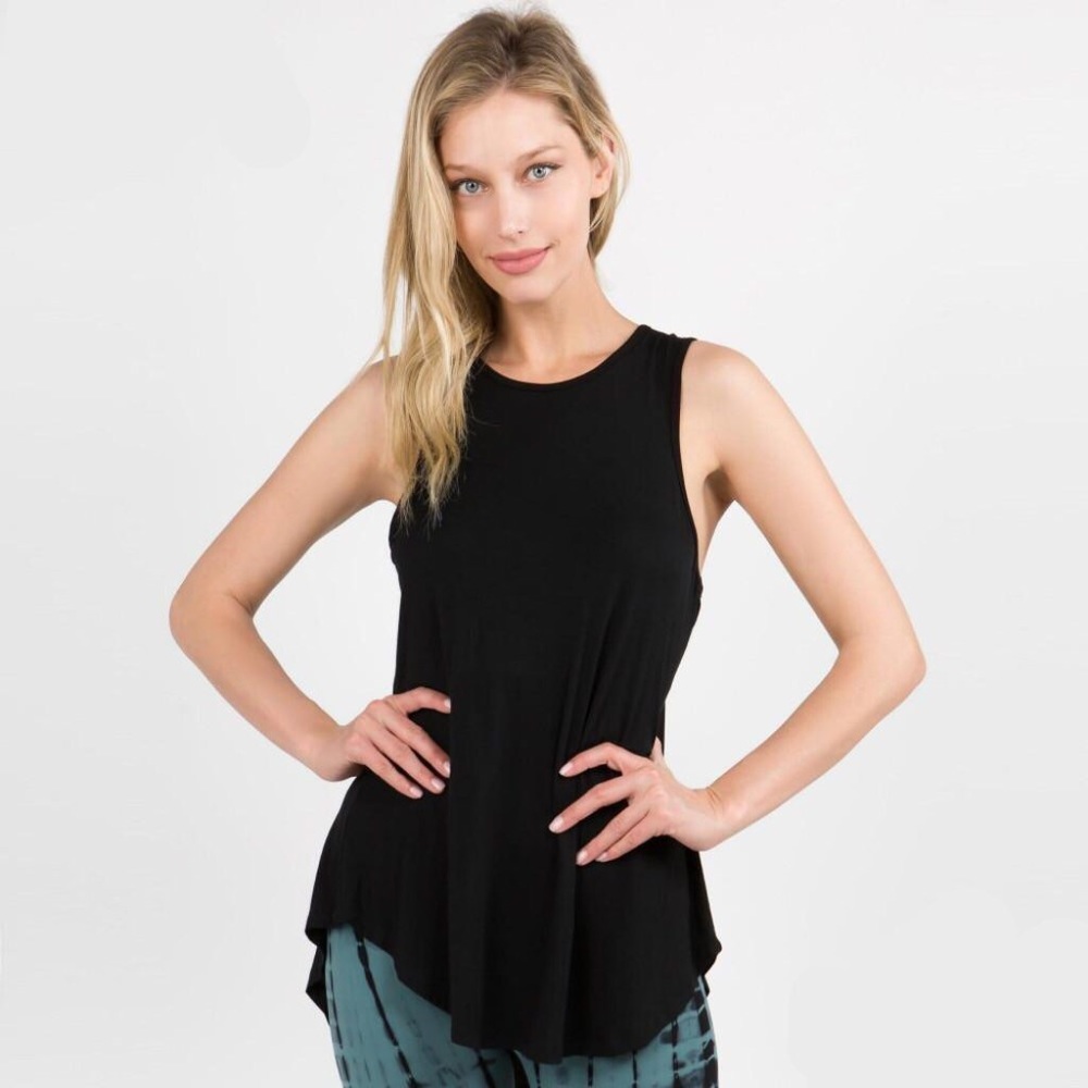 Black Mesh Athleisure Tank Top Women’s fitness